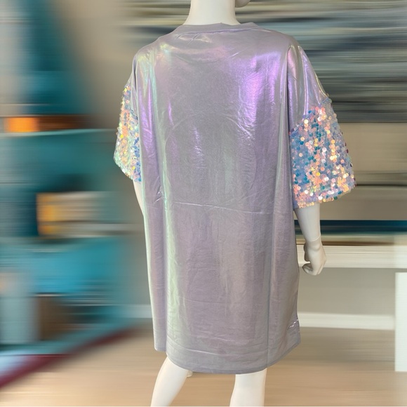 FANTASTIC FAWN disco party lavender tunic dress S M L - Picture 7 of 9